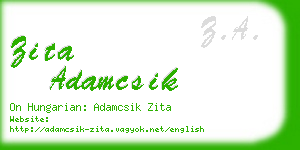 zita adamcsik business card